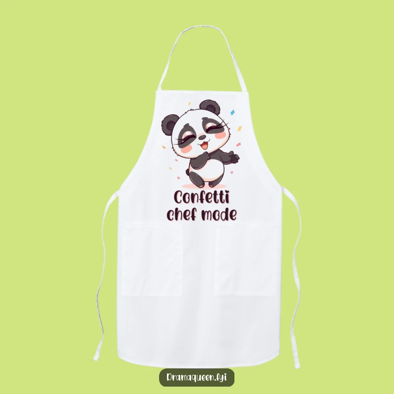 Funny Panda Confetti Apron: Exaggerated Flair Panda, Kitchen Fun Gift