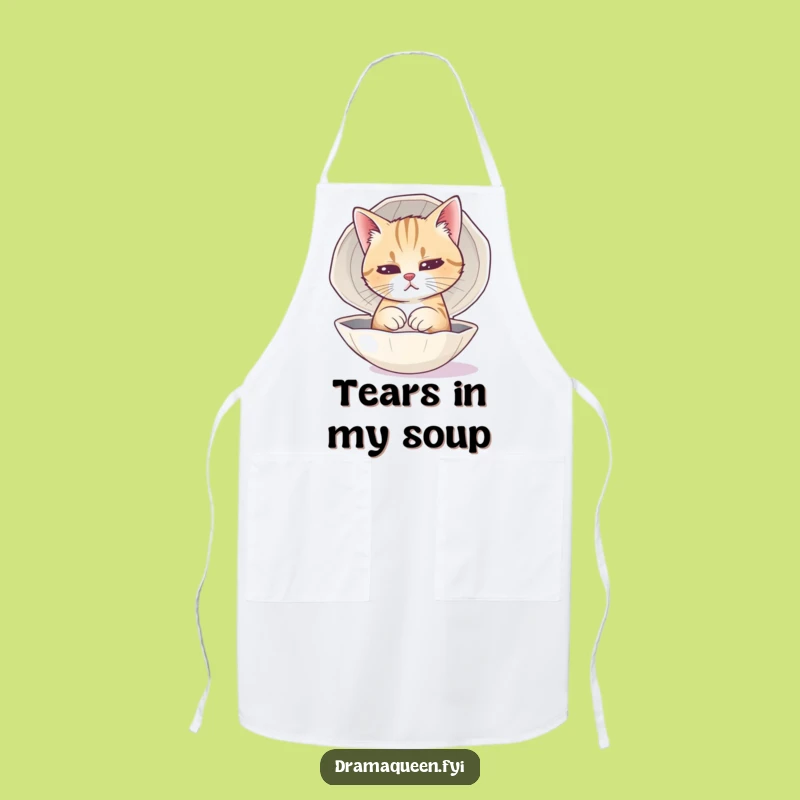 Funny Cat Sad Face Apron - Hilarious Kitchen Drama for Felines