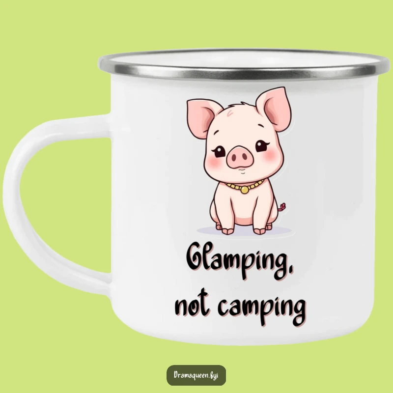 Funny Piglet Necklace Camping Mug: Durable & Cute Adventure Mug, Perfect Funny Gift