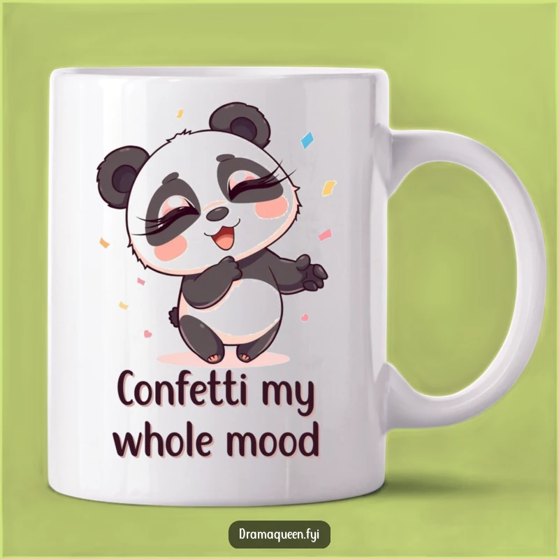 Funny Panda Confetti Mug: Exaggerated Flair Panda, Perfect Funny Gift for Party Lovers
