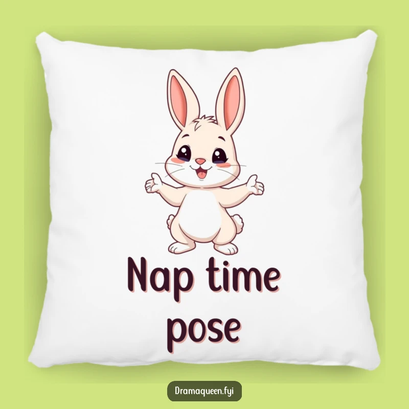 Funny Bunny Pose Pillow: Soft Comfort with Dramatic Playful Charm
