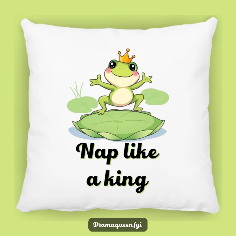 Funny Frog King Pillow - Cozy Royal Frog Cushion, Comfy and Hilarious Decor