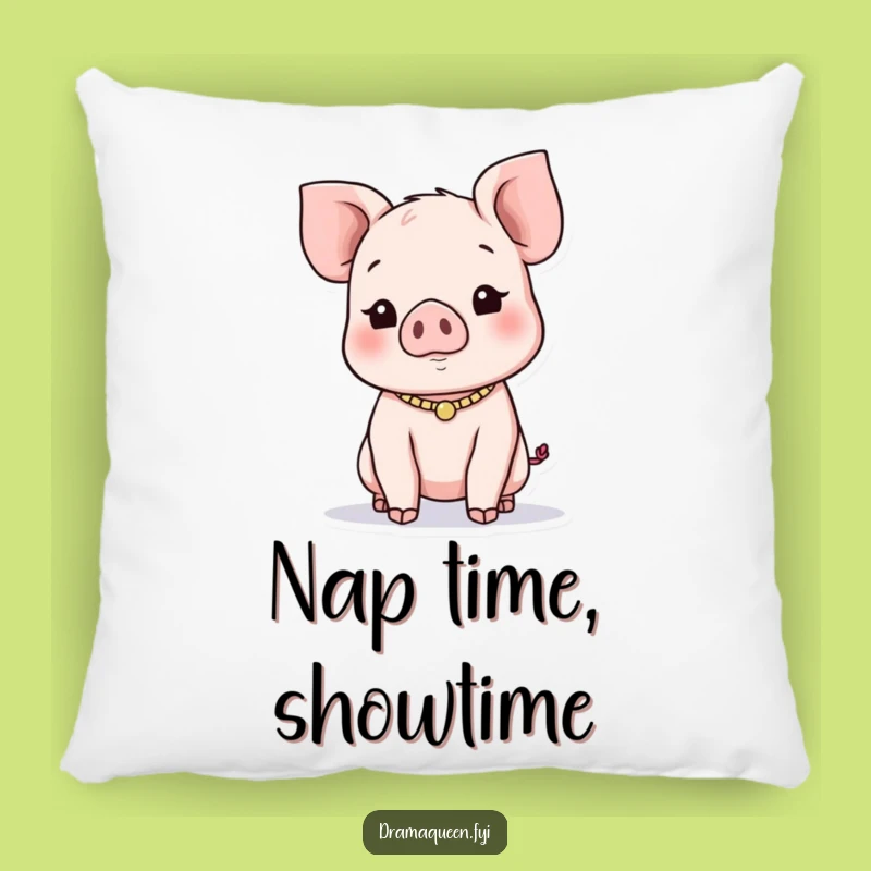 Funny Piglet Necklace Pillow: Cute & Cozy Accent Pillow, Perfect Playful Funny Gift