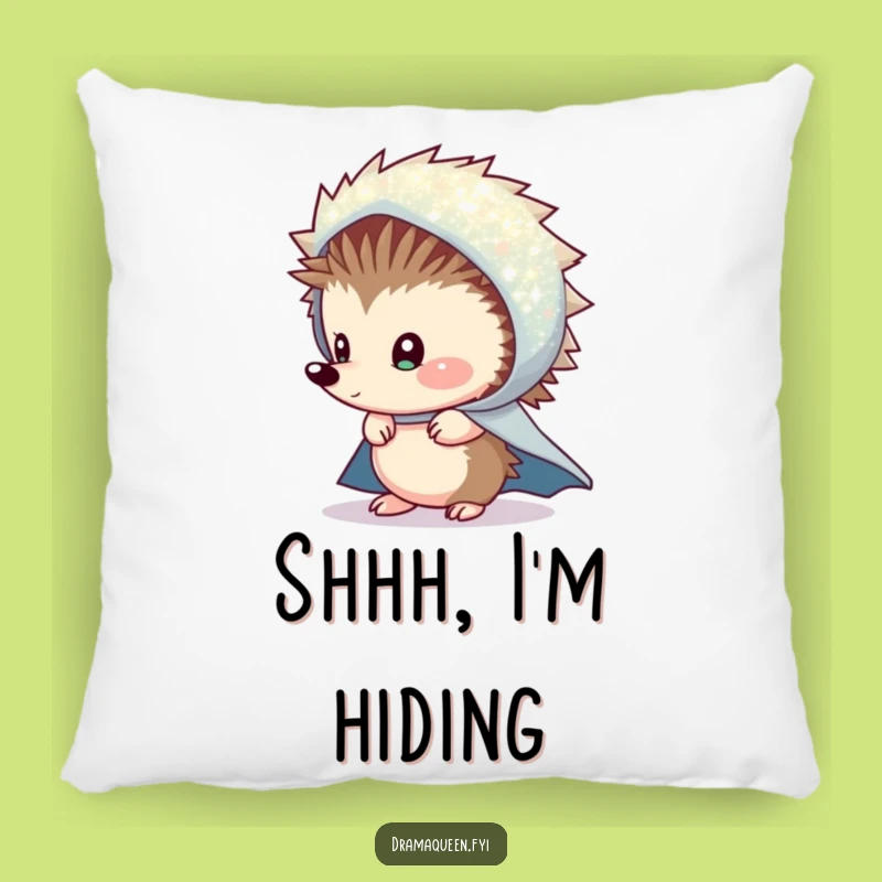 Funny Shy Hedgehog Cape Pillow: Cozy & Mysterious Accent Pillow, Great Funny Gift