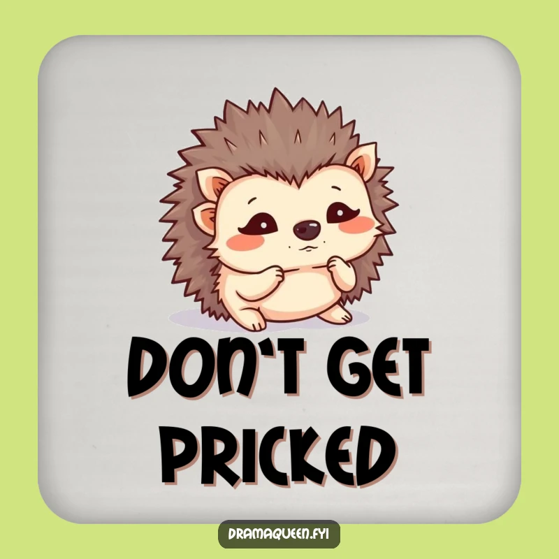 Funny Hedgehog Coaster - Flustered Quill Shaking Hedgehog Drink Protector, Hilarious Home Accessory