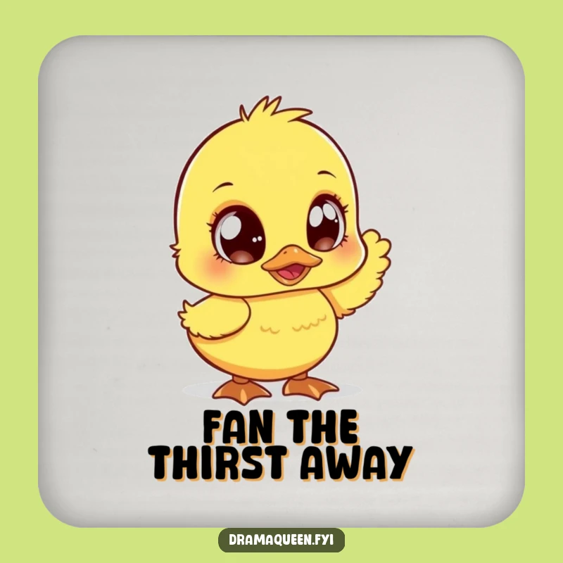 Funny Duckling Coaster - Sparkly Eyed Fanning Duckling Drink Protector, Hilarious Home Accessory