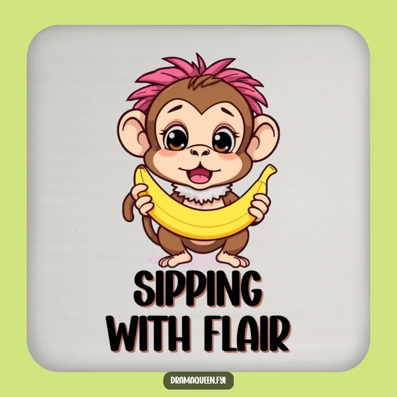 Funny Monkey Boa Coaster Set - Quirky Protection with Surprised Flair