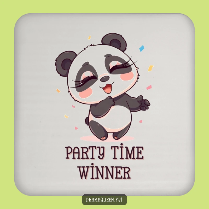 Funny Panda Confetti Coaster: Exaggerated Flair Panda, Protect Surfaces Gift
