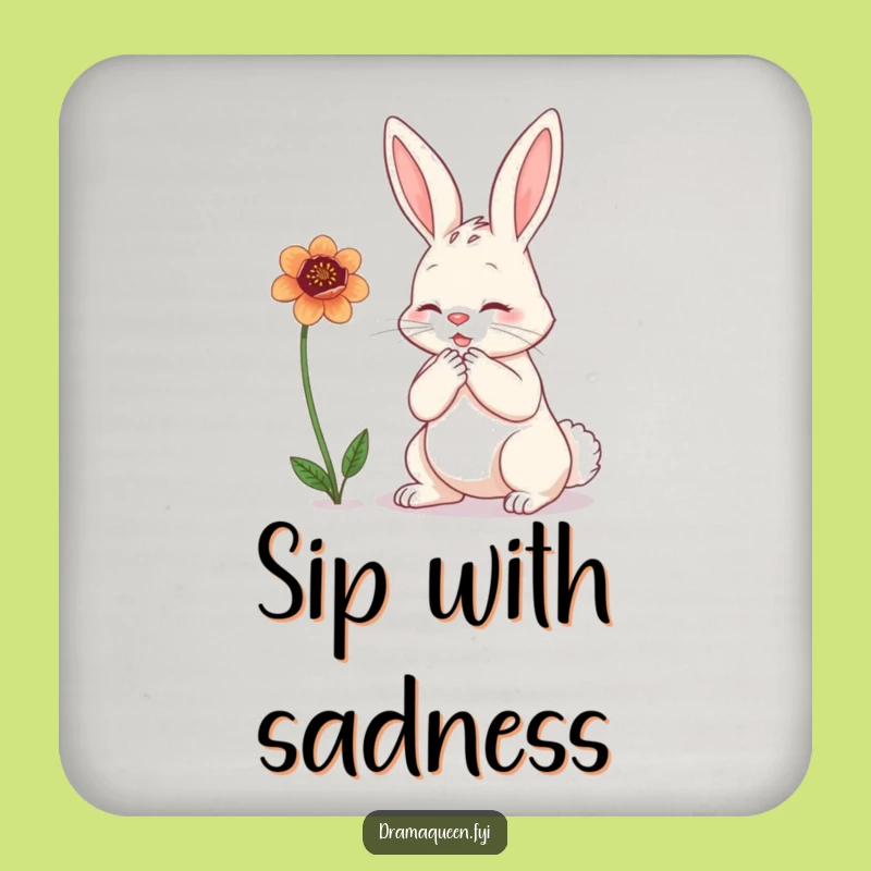 Funny Bunny Flower Coaster Set - Protect Surfaces Hilariously, Perfect Funny Gift