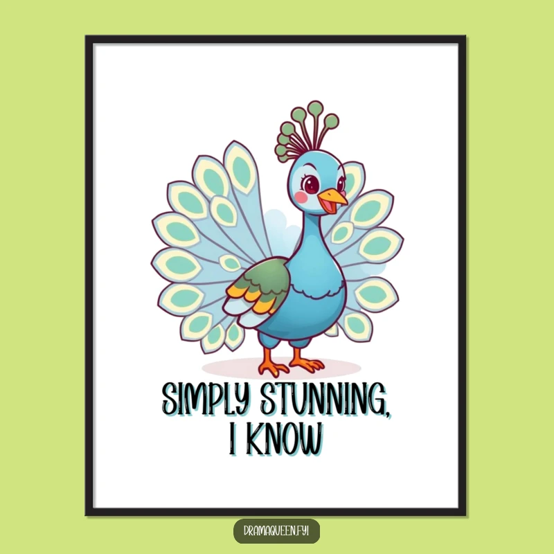 Funny Regal Peacock Tail Poster - Bring Vibrant Art to Your Walls