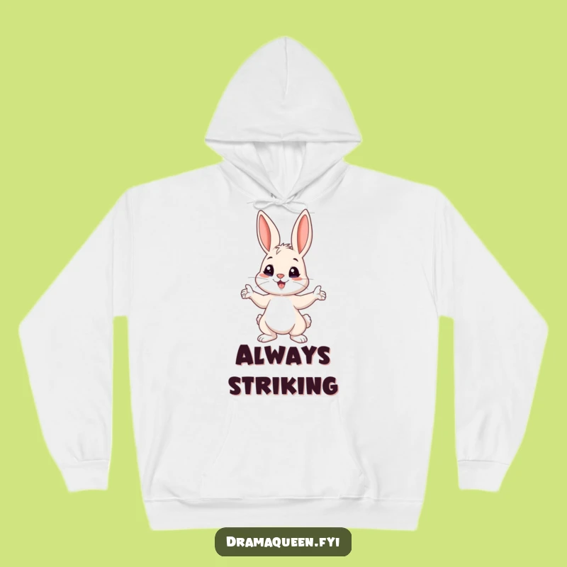 Funny Bunny Pose Hoodie: Cozy Comfort with Dramatic Playful Style
