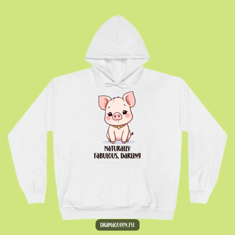 Cozy Funny Piglet Necklace Hoodie: Adorable & Playful Character, Ideal Gift for Animal Lovers