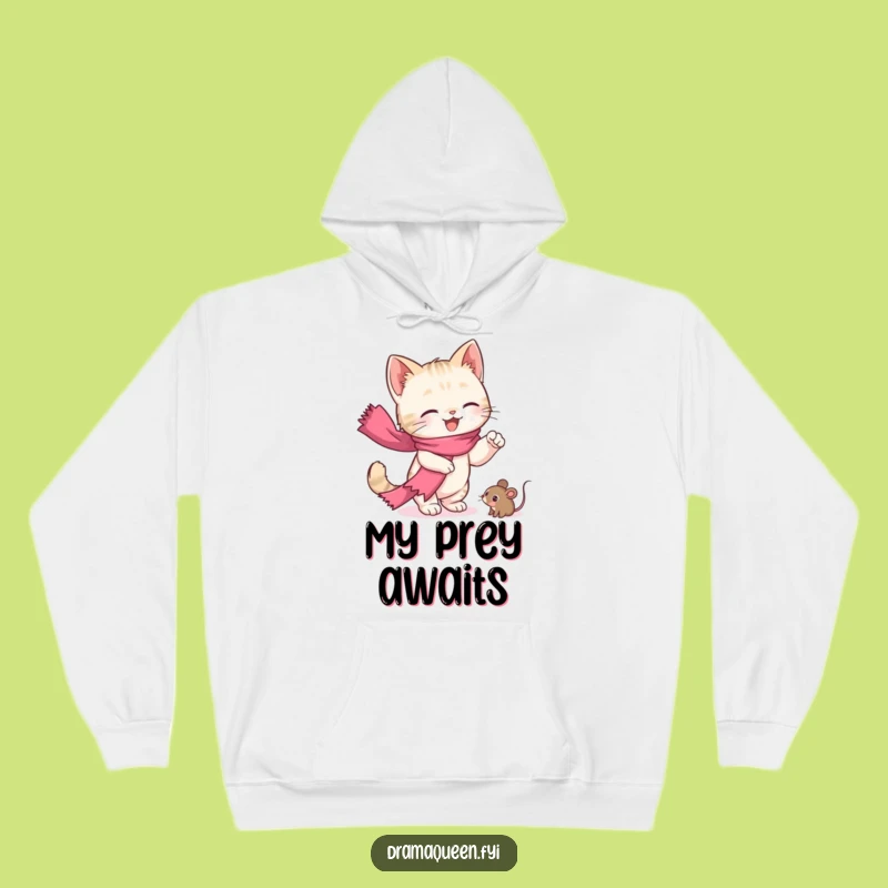 Funny Kitten Drama Hoodie: Cozy Cat Scarf Sweatshirt, Perfect Warm Funny Gift Idea