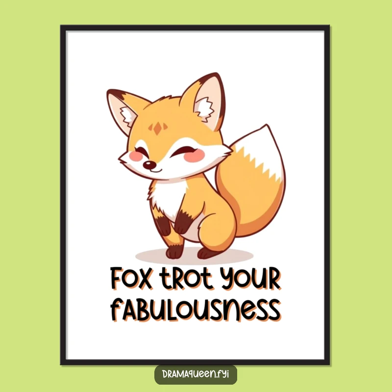 Free Printable Fox Wall Art: Proud Tail Swish, Funny Downloadable Decor for Any Room