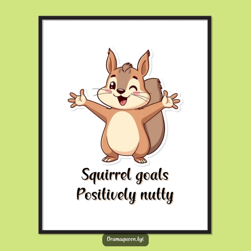 Free Printable Squirrel Wall Art: Paws On Hip, Funny Downloadable Decor for Playful Spaces