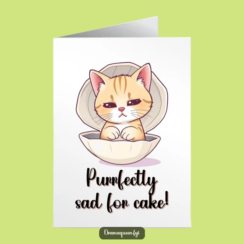 Free Printable Birthday Card: Sad Cat Drama Queen Downloadable for Smiles