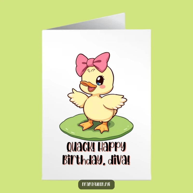Free Printable Diva Duckling Birthday Card - Bowtiful Surprise Downloadable Greeting