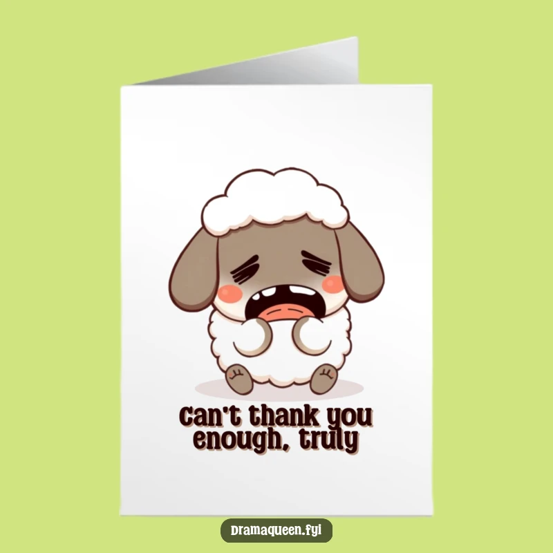 Free Printable Thank You Card: Fainting Sheep, Shocked Gratitude, Downloadable Funny Gift