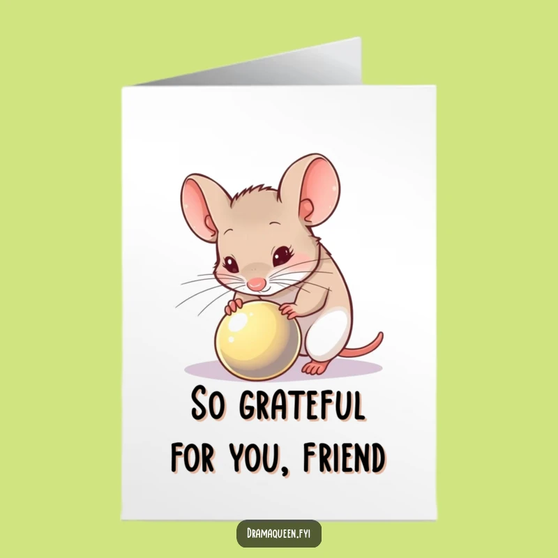 Free Printable Mouse Thank You Card: Suspicious Shine, Funny Downloadable for Cautious Thanks