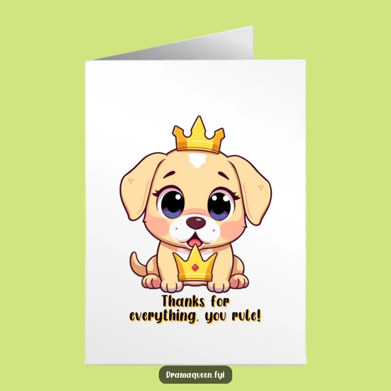 Free Printable Puppy Thank You Card - Dropped Crown Downloadable