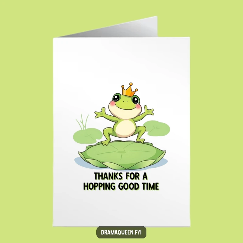 Free Printable Thank You Card Royal Frog For Your Kindness Downloadable Gift