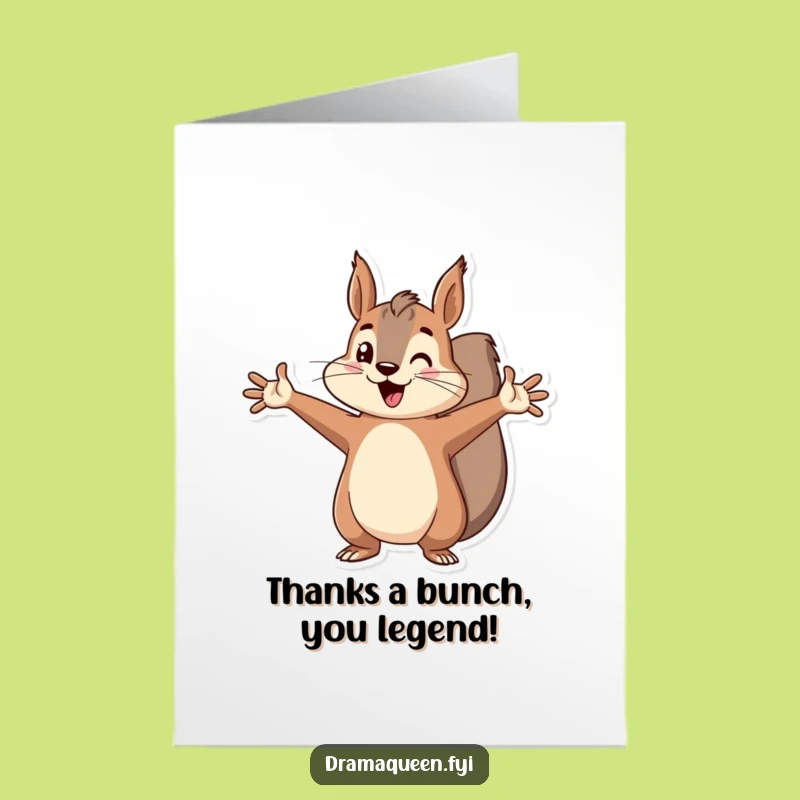 Free Printable Squirrel Thank You Card: Paws On Hip, Funny Downloadable for Gratitude