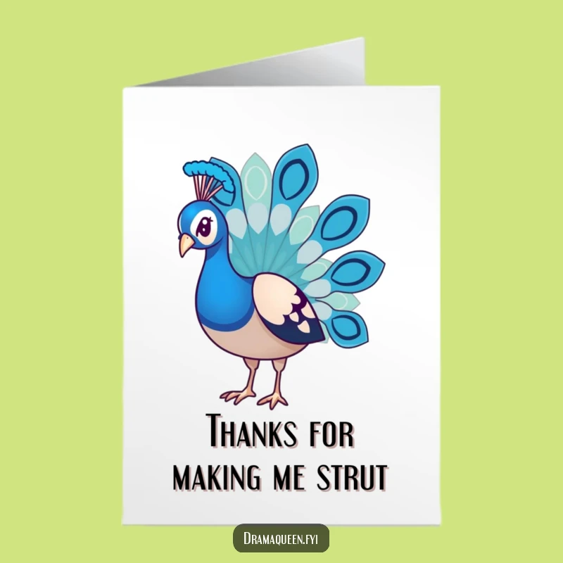 Free Printable Thank You Card: Sad Peacock Downer Downloadable for Gratefulness