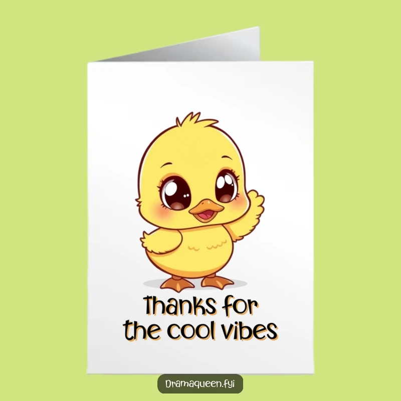 Free Printable Thank You Card A Dramatic Duckling For Your Gratitude Downloadable Gift