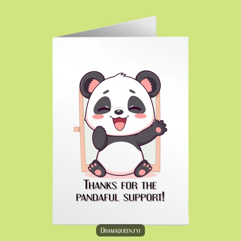 Free Printable Thank You Card: Giggling Panda Dramatic Poses Funny Downloadable
