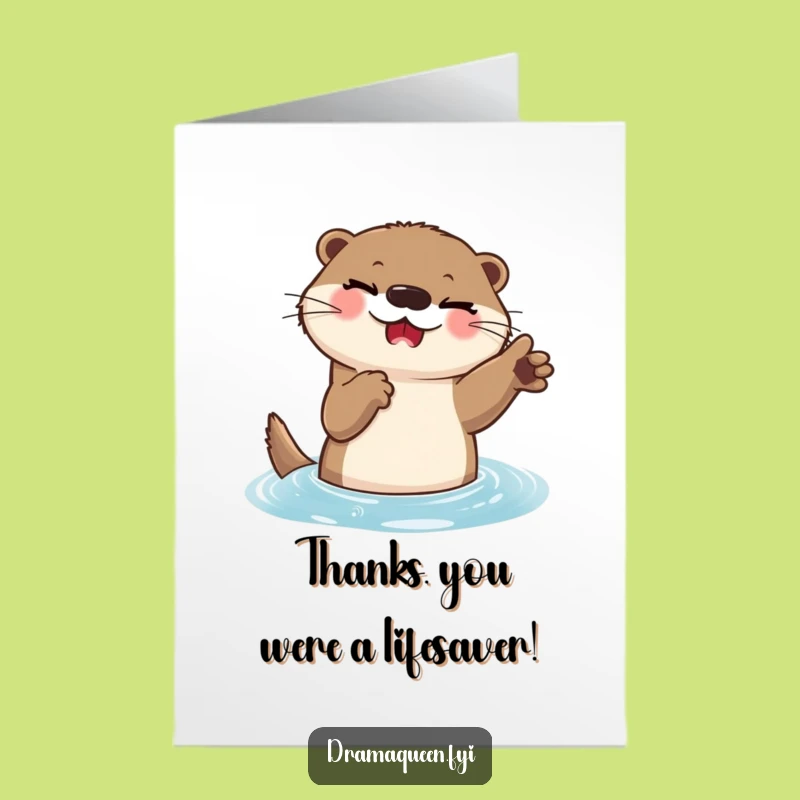 Free Printable Funny Otter Thank You Card - A Playful Downloadable Way to Thank You!