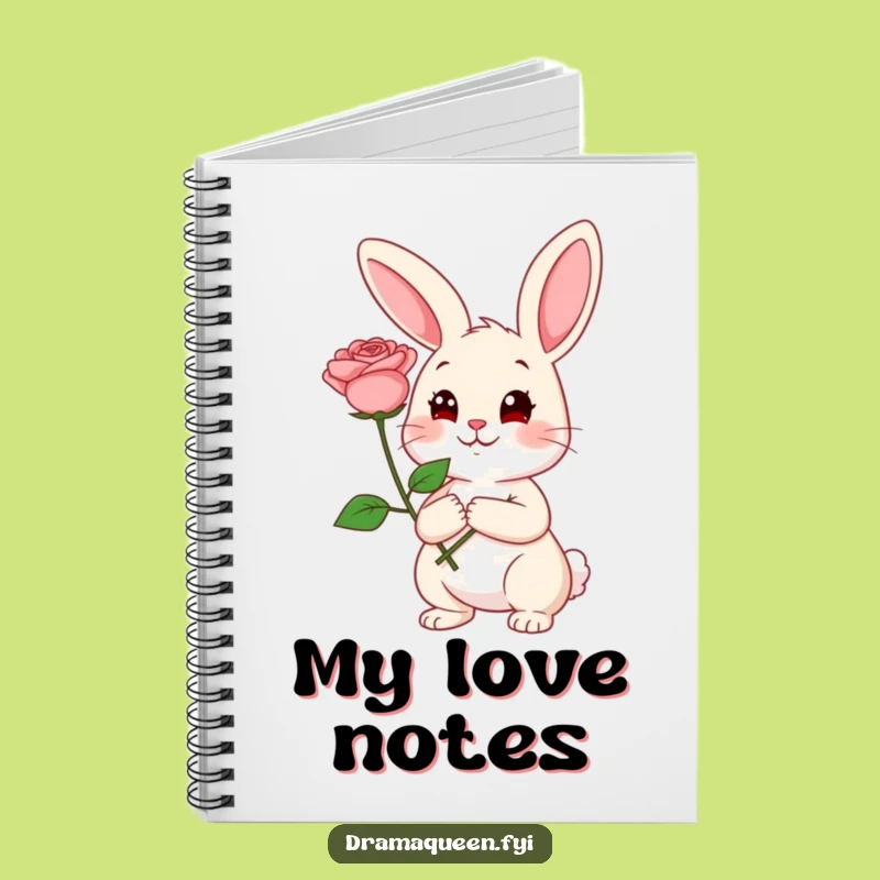 Funny Rabbit Rose Notebook: Coy Expression, Journaling Romance Gift