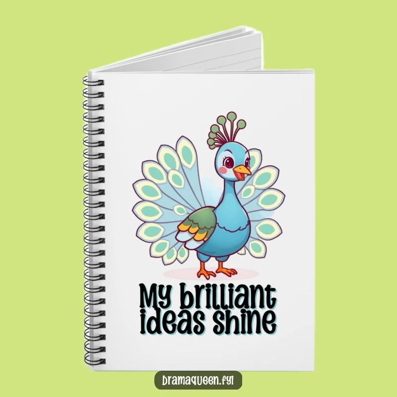 Funny Regal Peacock Notebook - Jot Down Your Fabulous Thoughts
