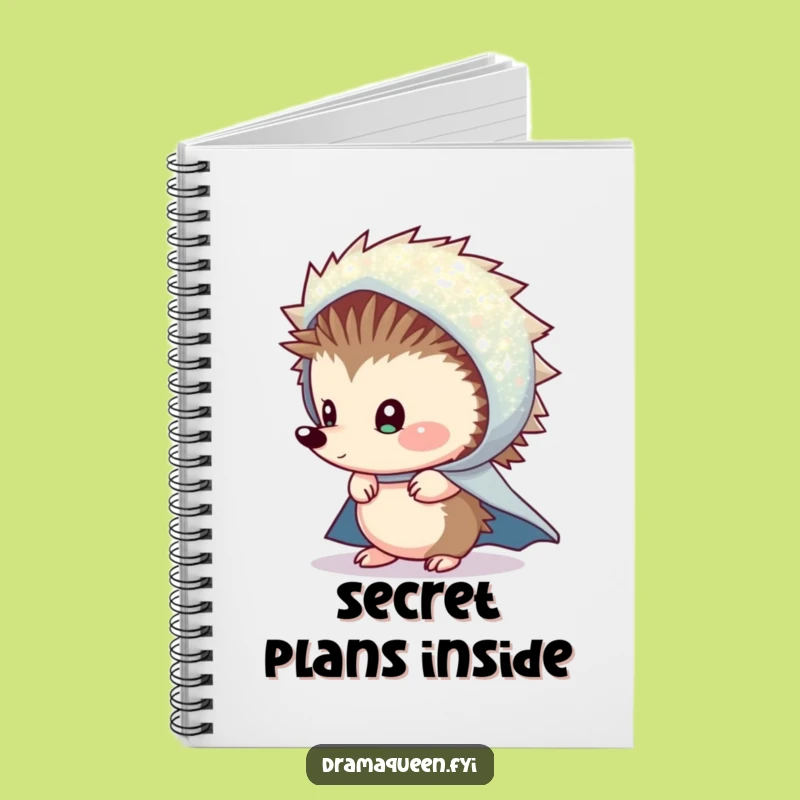 Funny Shy Hedgehog Cape Notebook: Journal Your Secrets, Perfect Funny Gift