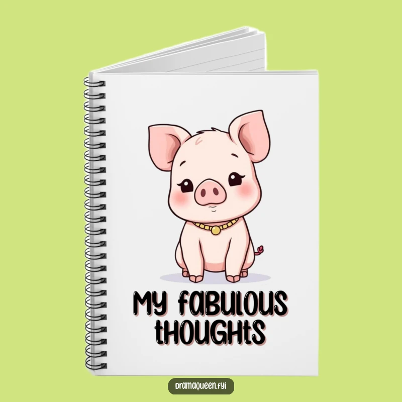 Funny Piglet Necklace Notebook: Playful Journal for Notes, Great Funny Gift for Writers
