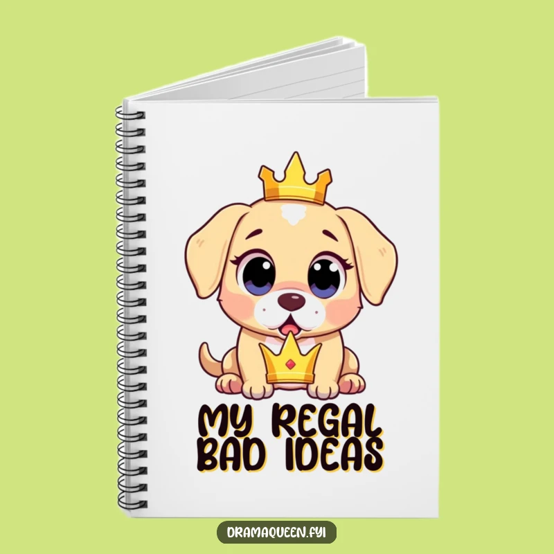 Funny Surprised Puppy Notebook: Record Your Surprises, Crown Drop Cover