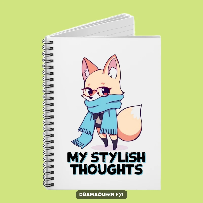 Funny Fashion Fox Scarf Notebook: Jot Down Chic Ideas, Ideal Gift