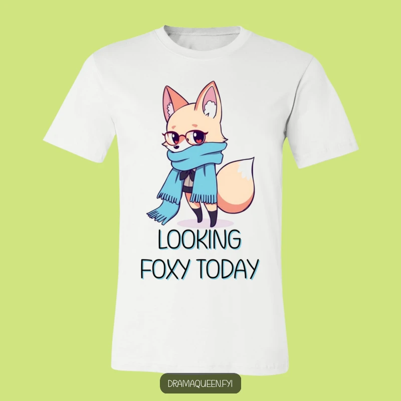 Funny Fashion Fox Scarf Tee: Trendy Style, Excellent Funny Gift