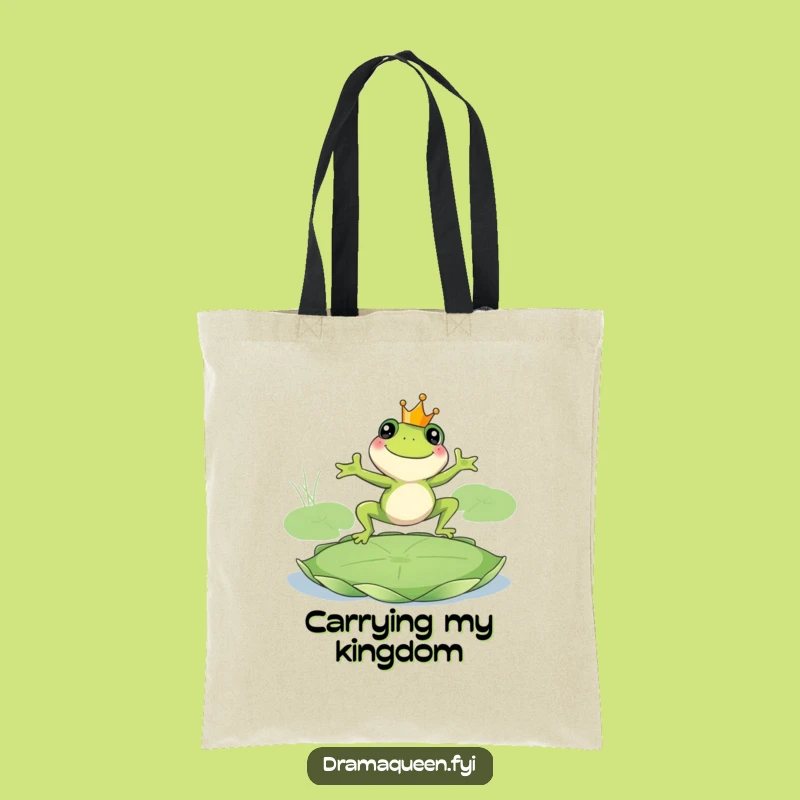 Funny Frog King Tote Bag - Royal Leap Frog, Practical and Hilarious Accessory