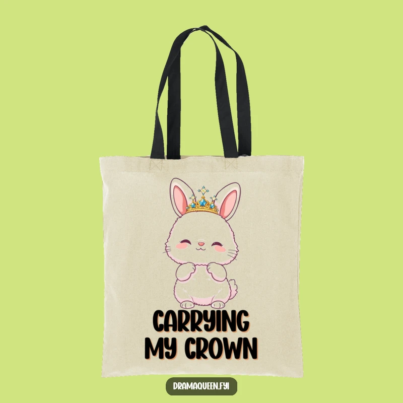 Funny Bunny Diva Tote Bag: Sparkly Tiara Carry-All Glamorous Gift