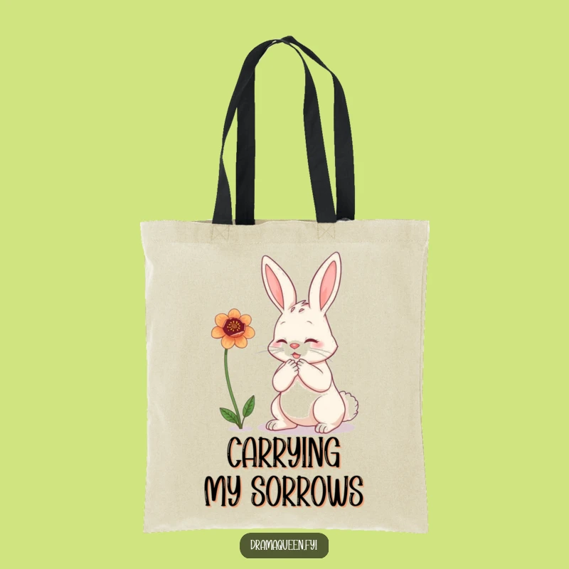 Funny Bunny Flower Tote Bag - Hilarious Dramatic Accessory, Perfect Funny Gift