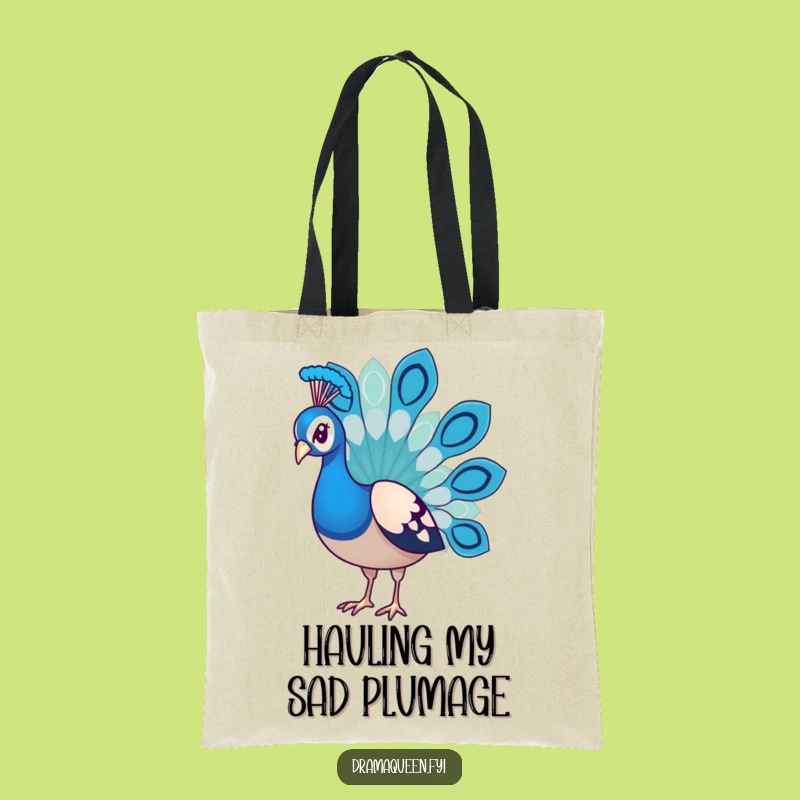 Funny Peacock Tote Bag - Carry Your Sadness Hilariously