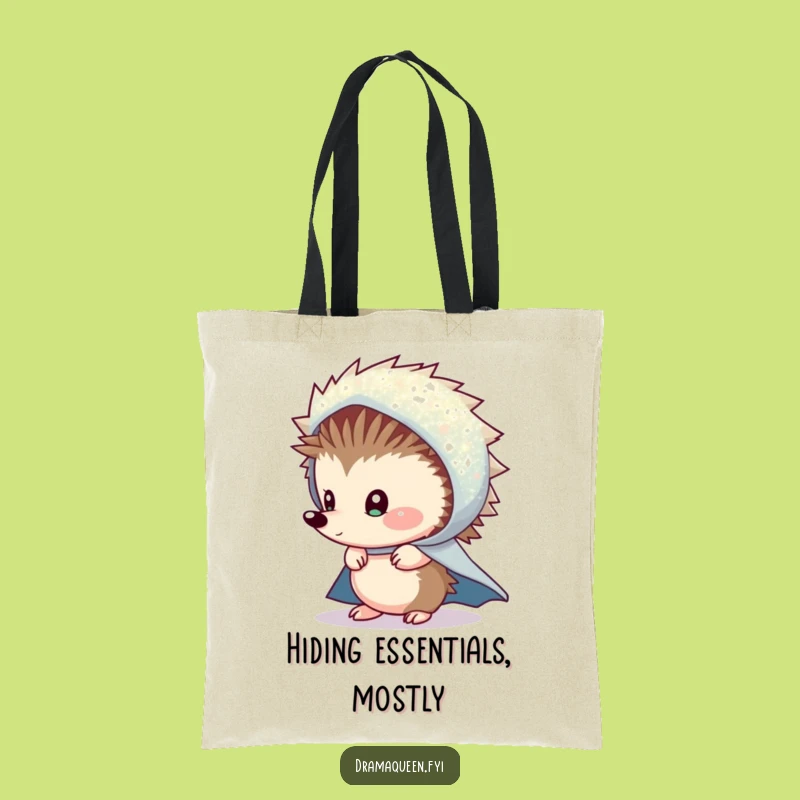 Funny Shy Hedgehog Cape Tote Bag: Adorable & Practical Funny Gift Bag