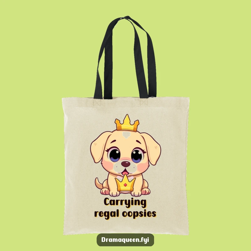 Funny Surprised Puppy Tote Bag: Oops Moment Carry-All, Quirky Gift